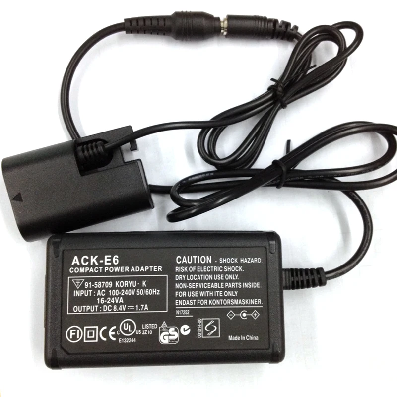 

Hot-Suitable for Canon SLR 5D3 7D 6D 60D External Power Adapter Three-Piece Set ACK-E6 Full Decoding