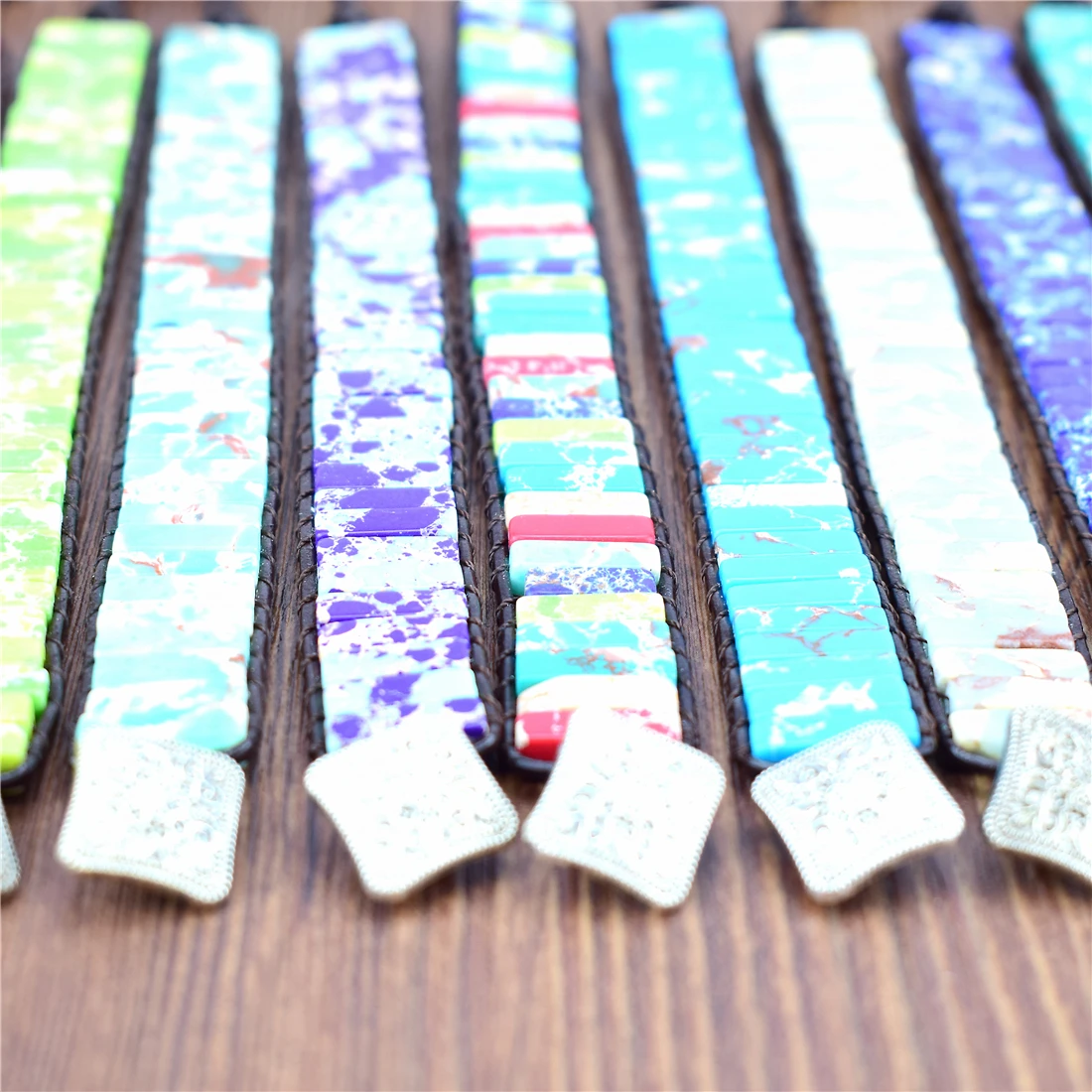 

Unisex Bohemian Bracelets Tube Natural Stonse Single Leather Wrap Bracelet Beaded Couples Bracelet Bestfriend Gifts Dropship