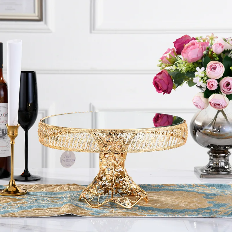 

30cm Golden/Silver simple European style candy tray modern living room dessert tray cake stand KTV ornaments