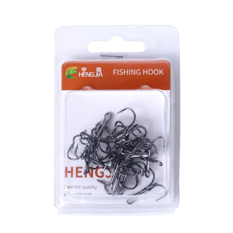 

20 Pcs/Set Fishing Hook Triple Hooks High Carbon Steel Sharp Barbed Tip Tackle Accessories 4#6#8#10#