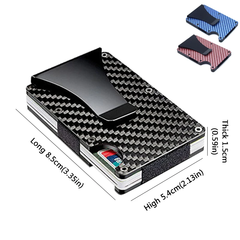 

Card Holder Men's Carbon Fiber Anti-RFID Anti-Theft Wallet Fashion Metal Aluminum Wallet Protection Travel Document Holder Card