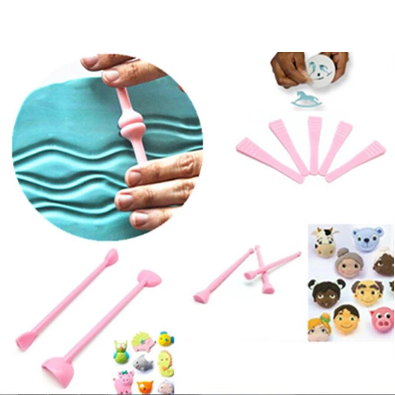 

11PCS Fondant Cake Carving Tools Eye Mold Cutter Cake Decorating Printing Mould Sugarcraft Plastic Wrinkle Printing Mould