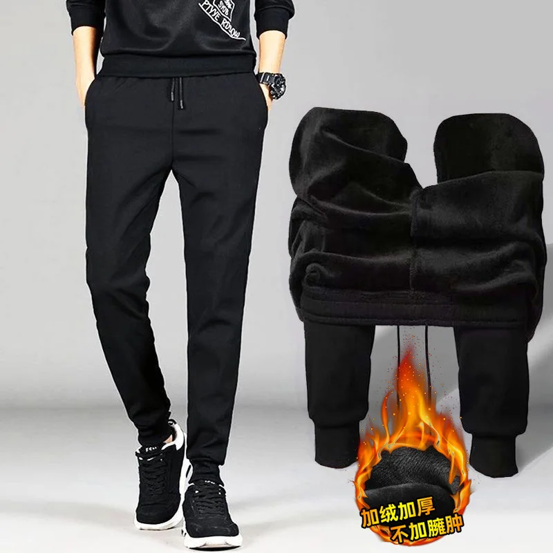 

Men sweatpants winter add wool slacks knitting wear overalls logo custom manufacturer wholesale pants men