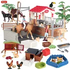 Моделирование Oenux, игрушечный набор с животными на ферме, лошадь, стабильный кролик, собака, курица, модель, экшн-фигурка, ПВХ, школьный проект, игрушка, подарок для детей