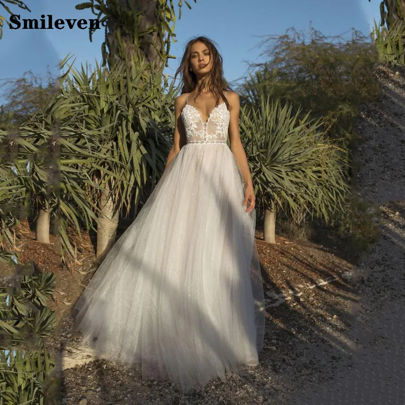 Smileven сексуальное пляжное свадебное платье трапециевидной формы в стиле бохо