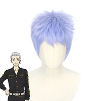 anime tokyo revengers cosplay wig takashi mitsuya short wig heat synthetic fiber hair
