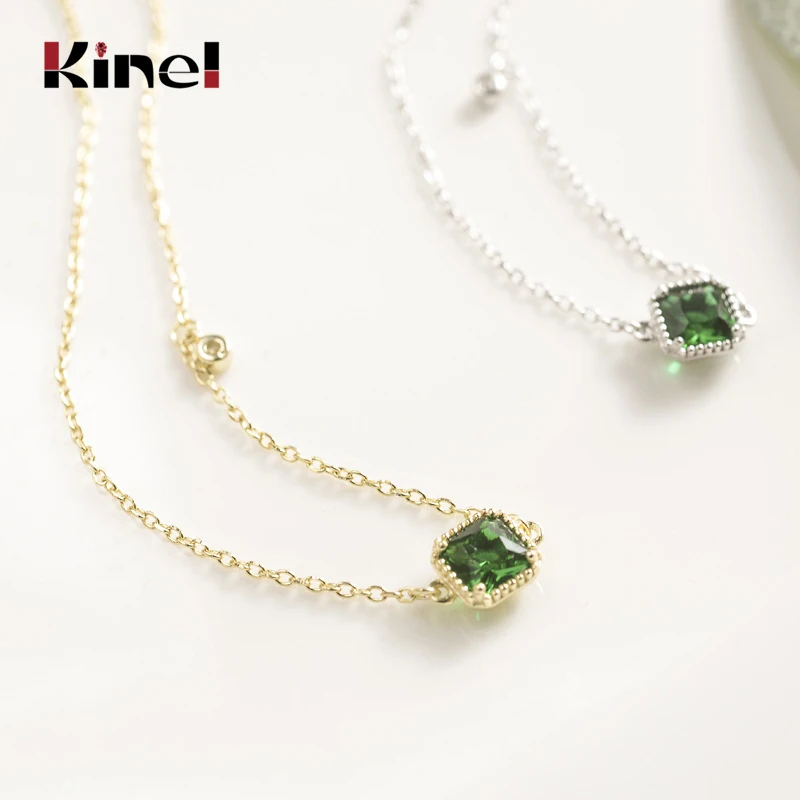 

Kinel Fashion 925 Sterling Silver Zircon Water Drops Anklets for Women Fine Jewelry Summer Beach Bracelet On The Leg