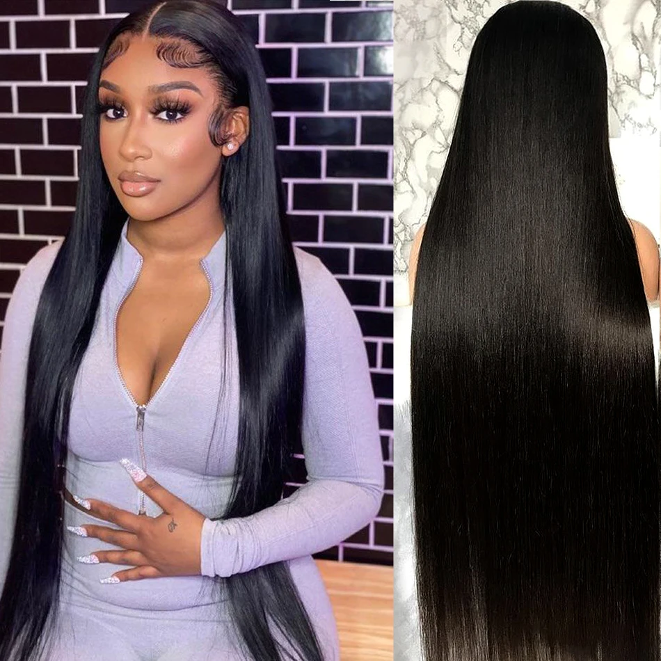 

Прозрачные парики из человеческих волос на сетке, 30, 32 дюйма