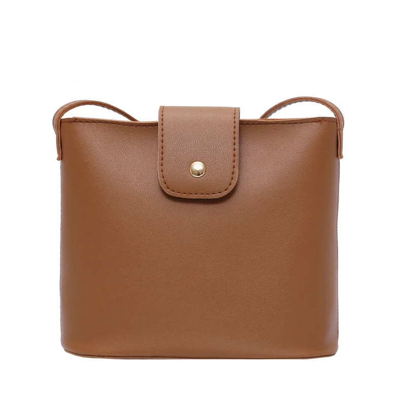 

Net red simple fashion small autumn and winter new tide Korean version of Joker messenger bag retro bucket bag tide