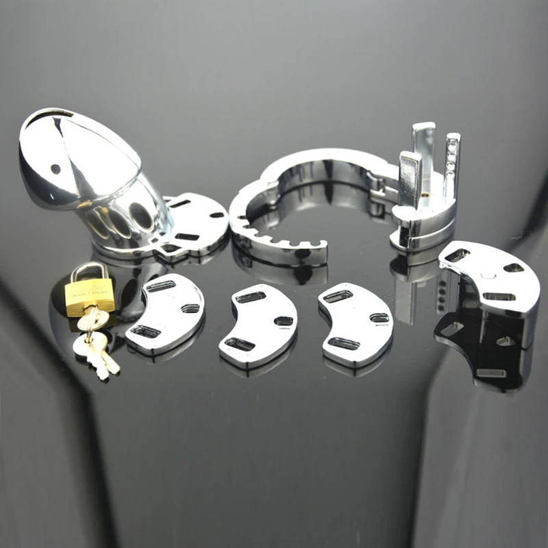 Adjustable Male Chastity Device Metal Chastity Cage Penis Ring Cock Lock Sex Toys For Men/Gays SM Restraint Chastity Belt BDSM images - 6