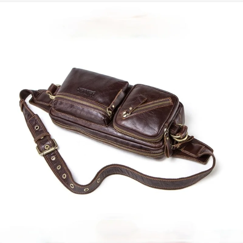 

Men Genuine Leather Small Phone Bag Belt Waist Pack Mini Shoulder Bags Flap Crossbody Messenger Bag For Cards Cell Phones Purses