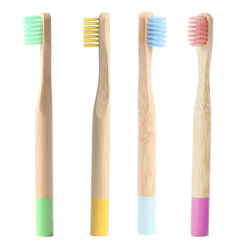 

Kids Bamboo Toothbrush - Child size Soft Free Color Safe Bristles (4 pack)
