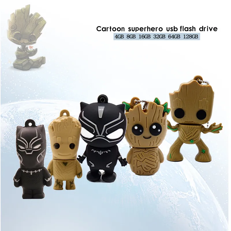 usb флешка 128 ГБ флеш карта 64 Гб памяти мультяшный супергерой флэш накопитель 4 8 16 32