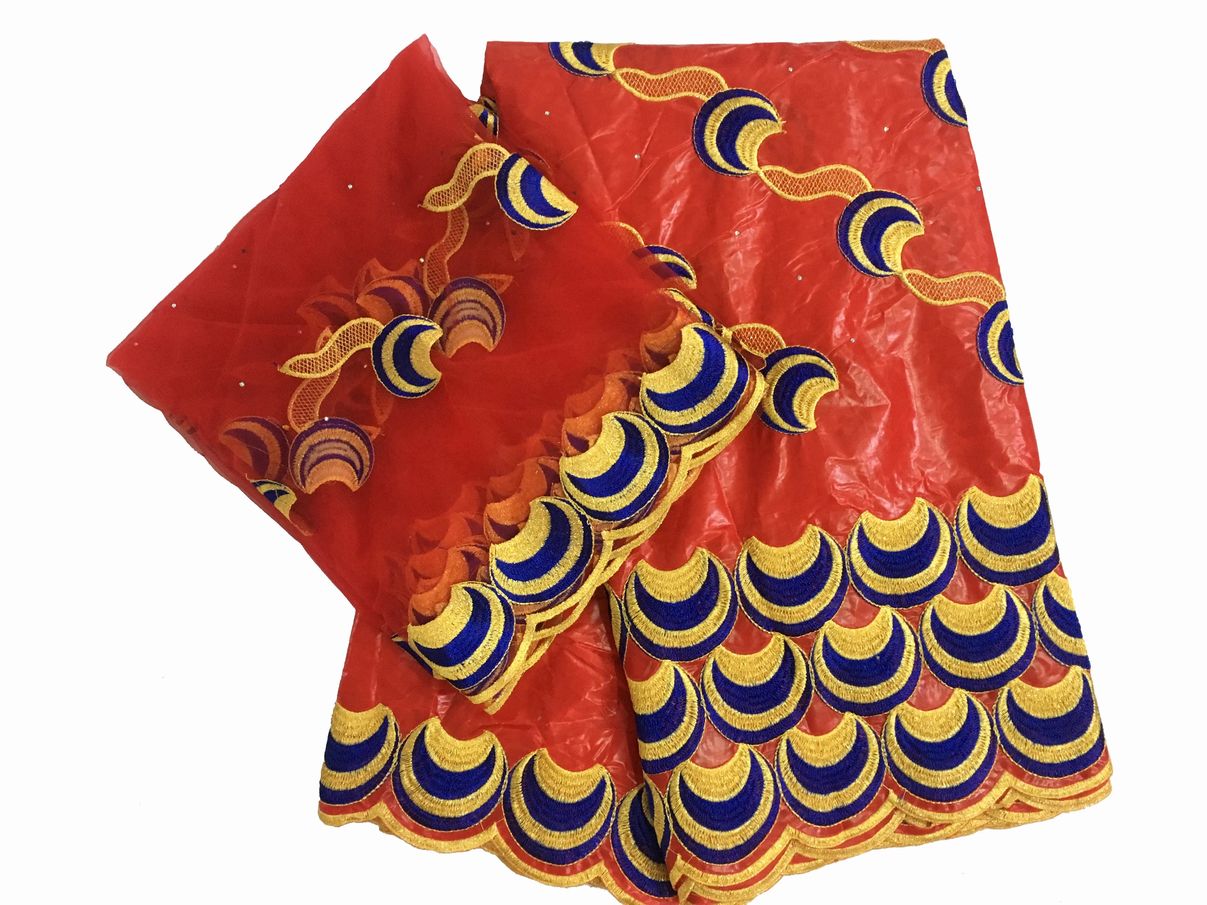 Синий последние вышитые Базен Riche Getzner красный швейцарский вуаль кружево ткань 5