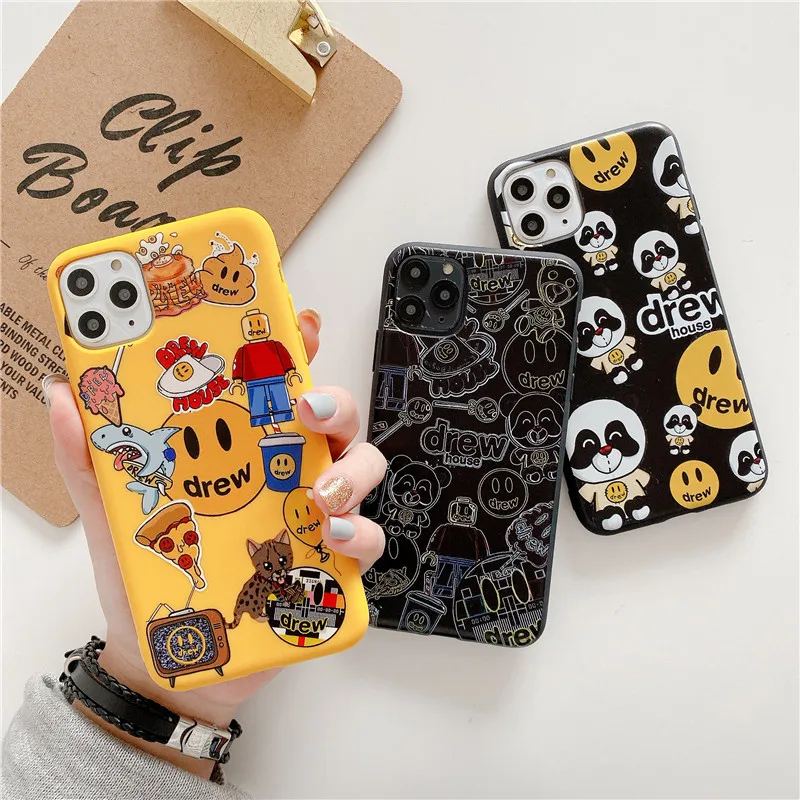 Justin Bieber Drew House Soft Silicone Case for iphone 6S 7 8 Plus X XR 11 Pro MAX 11Pro Luxury Brand Smiley Face Phone Cover | Мобильные