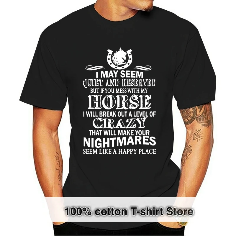 

Мужская хлопковая рубашка с надписью «Crazy беспорядок с моей лошадью»