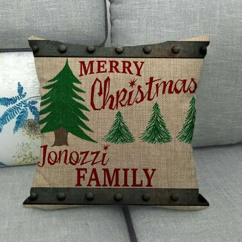 Merry Christmas Retro Xmas Elk Deer Vintage Wood Pillow Covers Home Bedroom Car Sofa Decor Cushion Case Pillowcase | Дом и сад