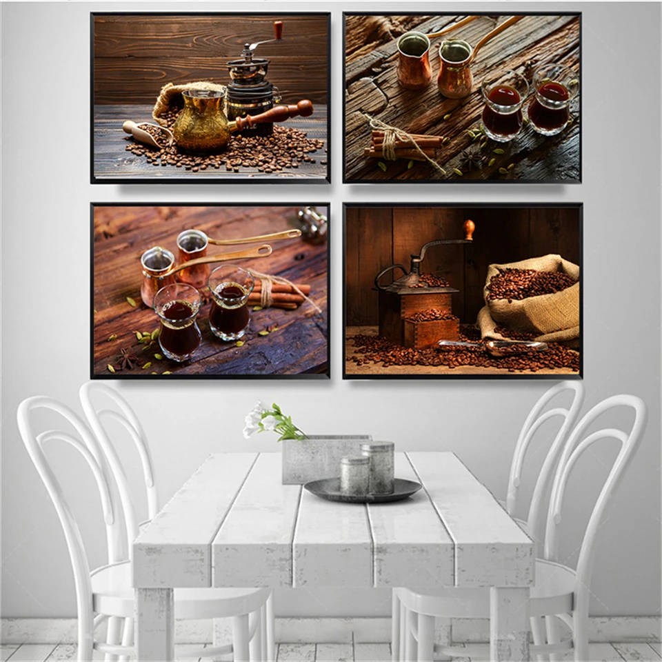 Турецкий кофе Декор кухни Холстная живопись Современный классический постер Печати Искусство на стене для столовой ресторана.