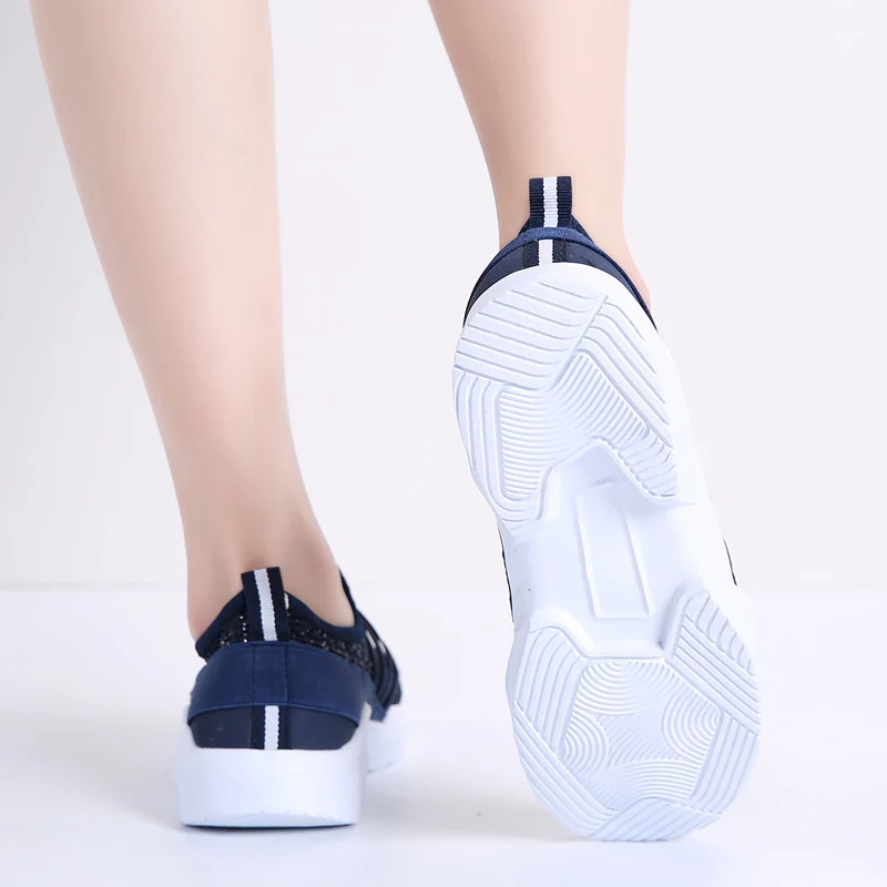 Женские дышащие сетчатые слипоны STQ бежевые повседневные кроссовки прогулочная