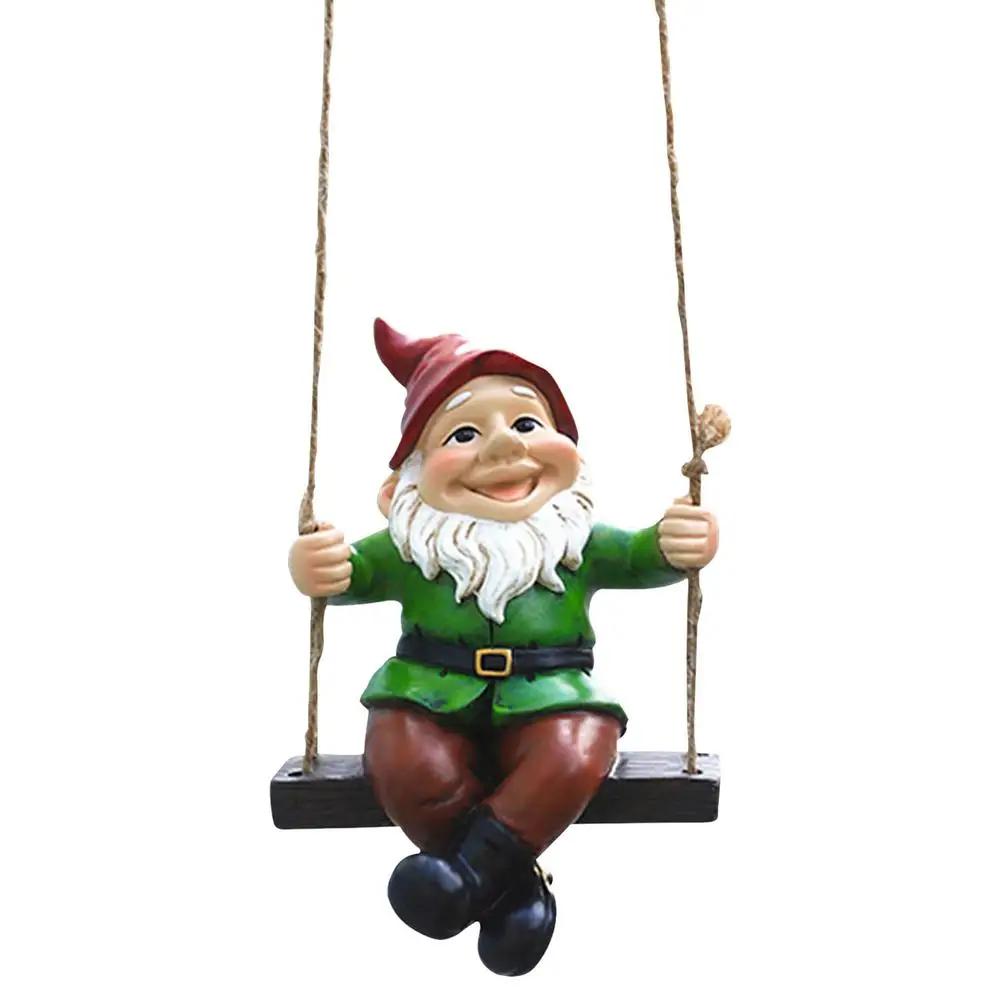 

Christmas Cute Dwarf Resin Hang On Tree Dwarfs Gnome Statue Garden Decoration Pendant Home Outdoor Xmas Decor Ornaments Hanging