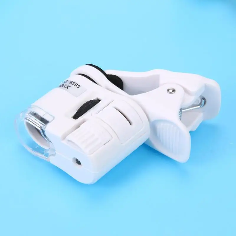 60x Лупа микроскоп сотовый телефон объектив со светодиодным светильник s