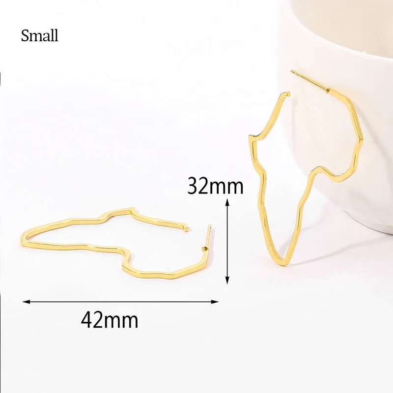 

Hot African Map Big Earrings Exaggerate Larger Dangle Earring Gold Color Africa Ornaments Traditional earrings