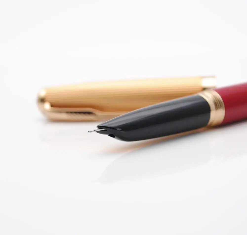 Jinhao 85 металлическая/деревянная перьевая ручка с золотым колпачком