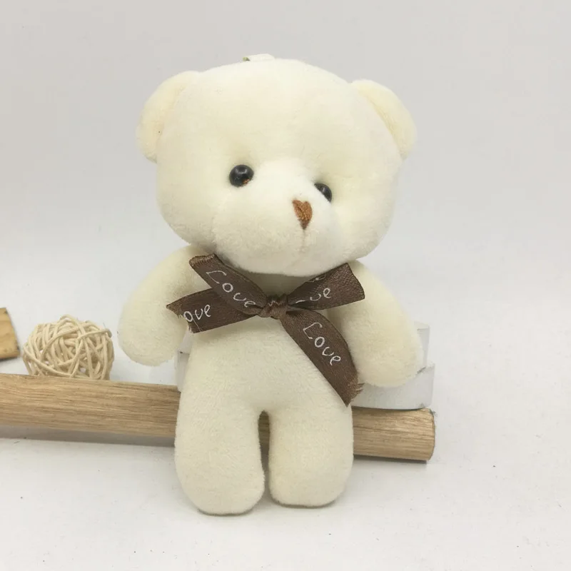 

Lovely Teddy bear plush toys small doll bears for wedding cartoon flower bouquet bear toy Promotion Gifts 12cm