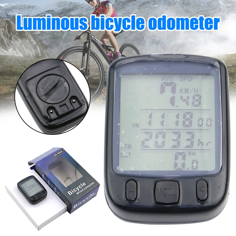 

New Bike Computer Wired Digital LCD Multifunction Cycling Bicycle Odometer Backlight Speedometer Drop Shipping