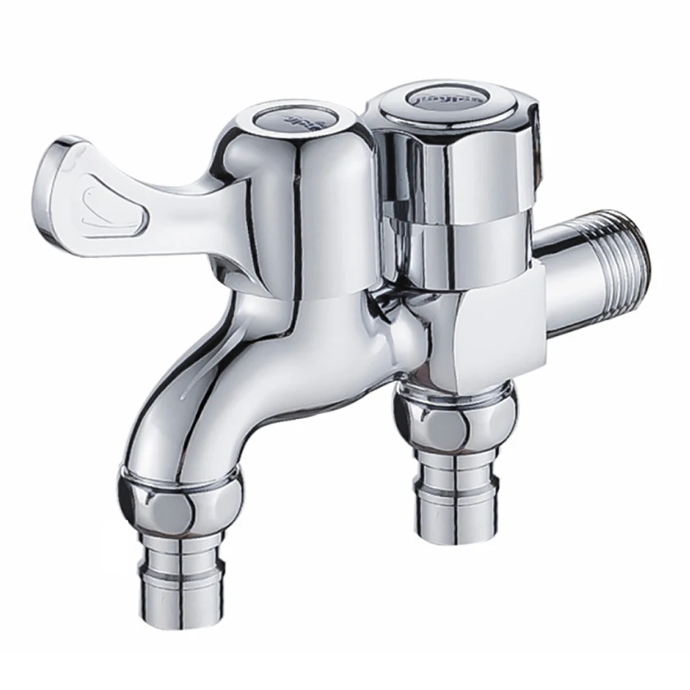 

Polished Durable Double Outlet Bidet Spout Sink Bathroom Connector Laundry Brass Water Tap Garden Washing Machine Faucet Modern