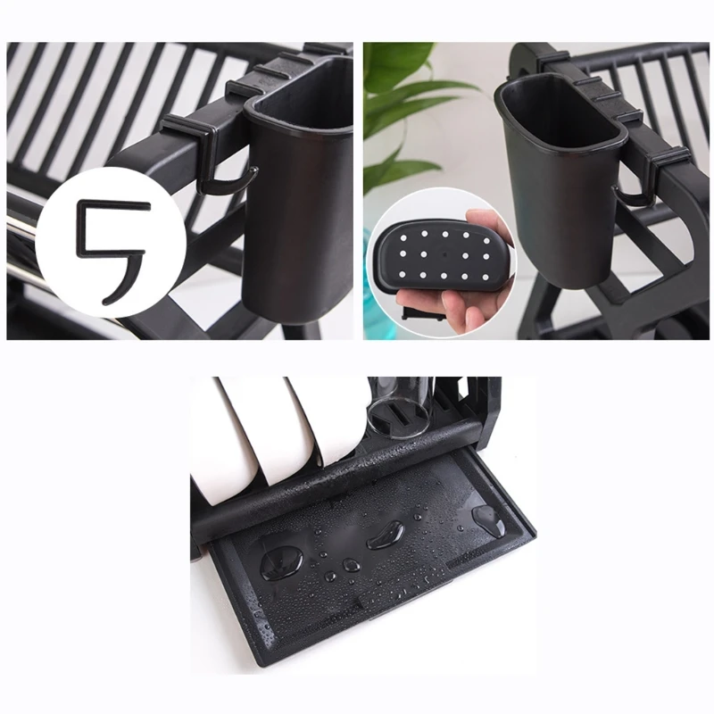 Двухслойная кухонная сушилка для посуды полка хранения корзина с клеткой