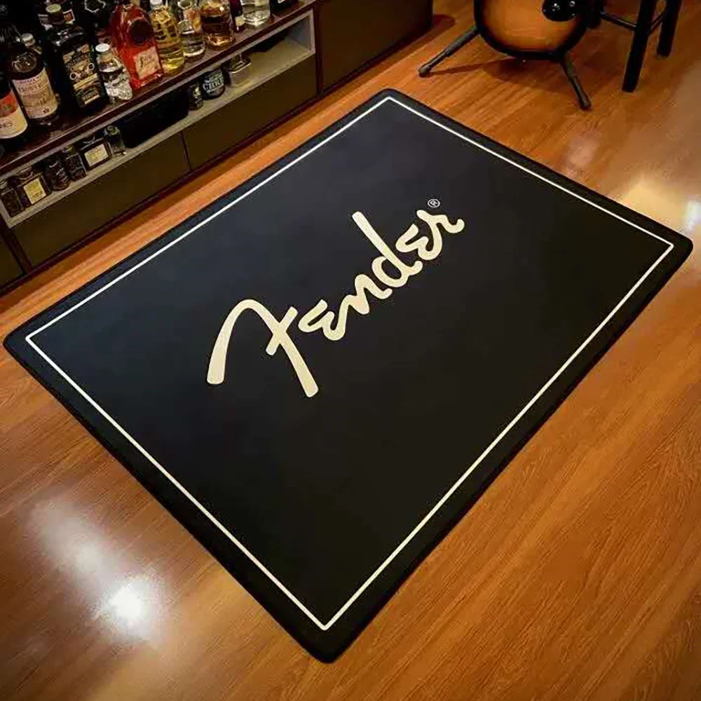 

Fender Guitar Modern Printed Flannel Area Rug Printed Room Area Rug Floor Carpet For Living Room Bedroom Home Decorative