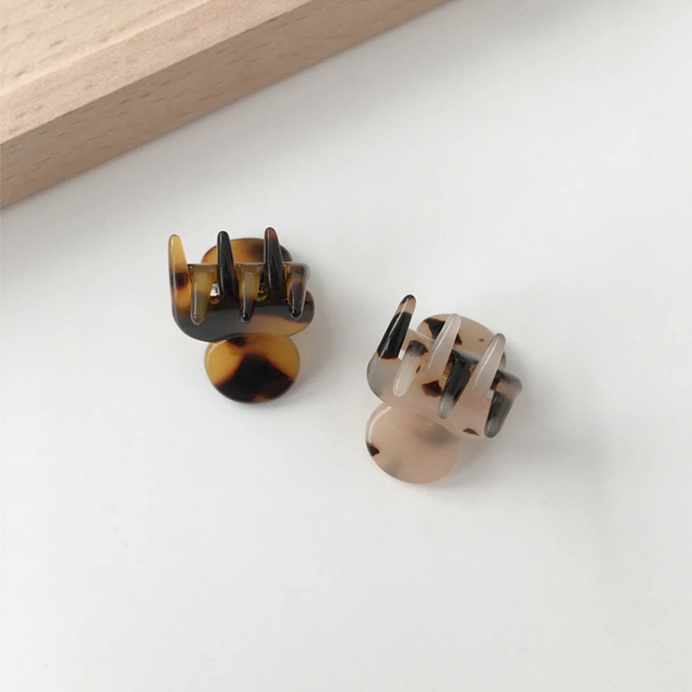 

Women Mini Hair Claws Acetate Small Hair Clip Solid Color Leopard Print Barrettes Geometric Hairpins Hair Accessories