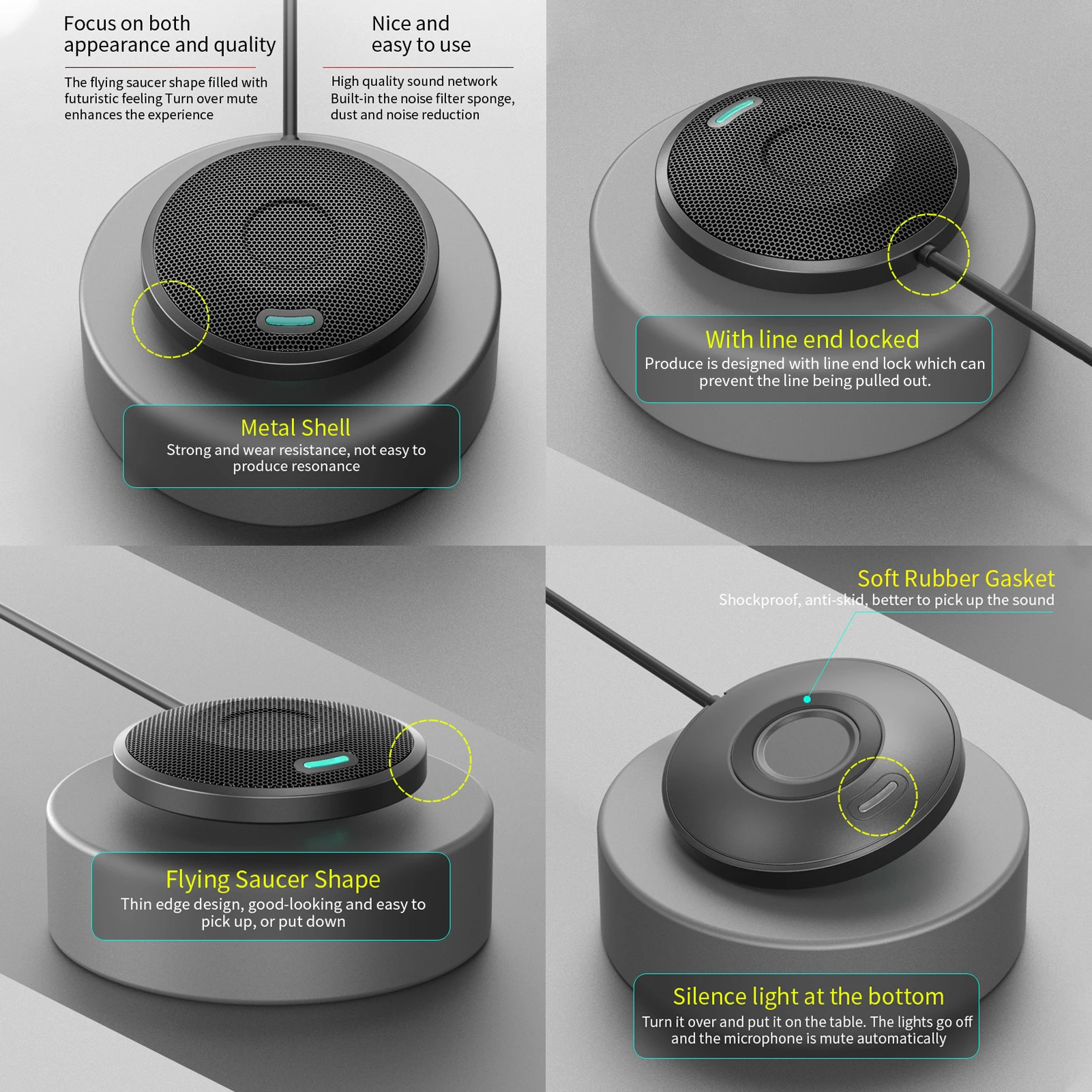 Микрофон компьютерный конденсаторный многонаправленный проводной микрофон для