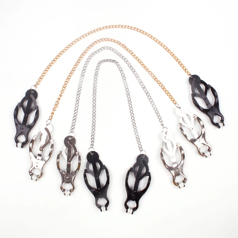 БДСМ принадлежности Жесткие зажимы на соски Клевер для женщин Металлические стальные игры с грудью Секс-игрушки Взрослые товары.