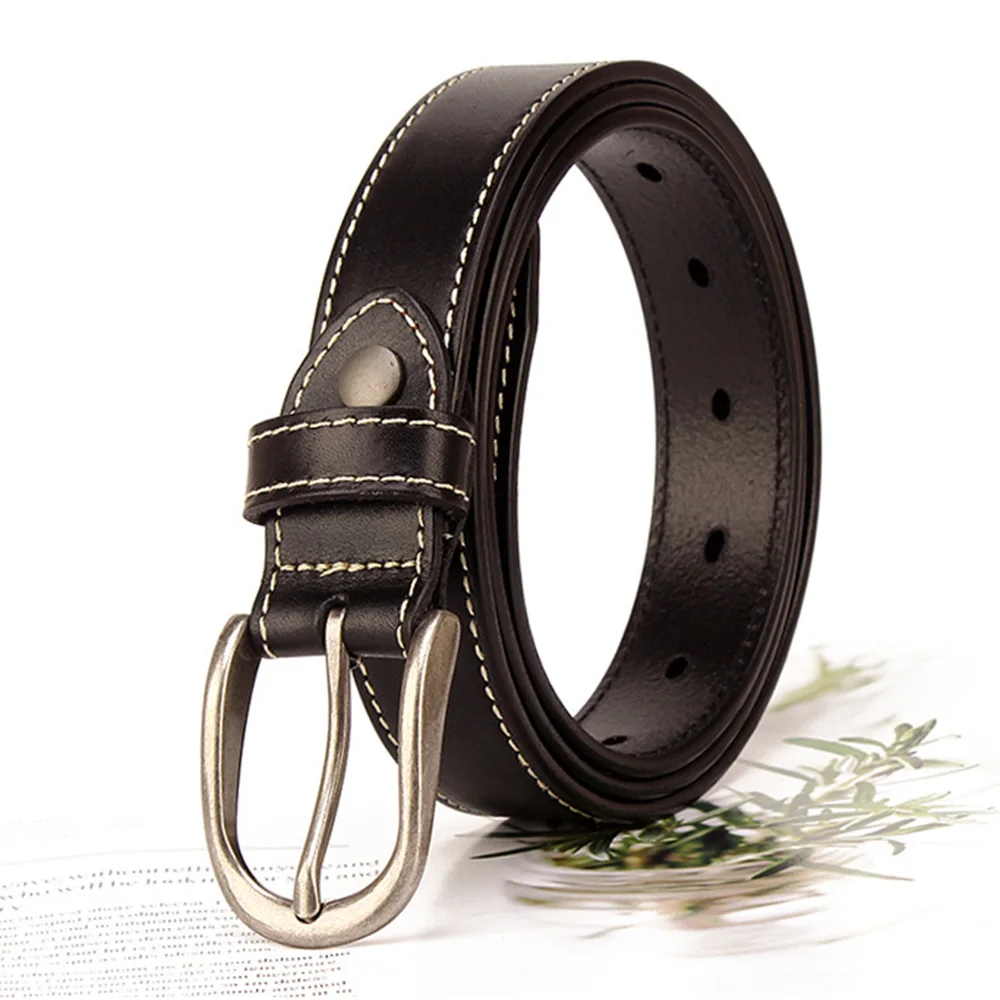FAJARINA Ladies Quality Cow Skin Leather Retro Style Female Design Decorative Pin Buckle Cowhide Belts for Women 2.8cm N17FJ901