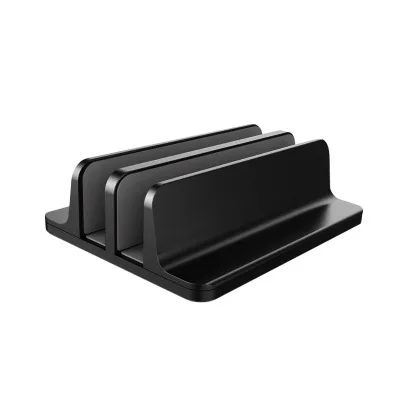 Black Вертикальная подставка для ноутбука и планшета для Macbook Air Pro 13 15 настольная алюминиевая двойная настольная подставка с регулируемой док-станцией для Chromebook - Цвет: Black