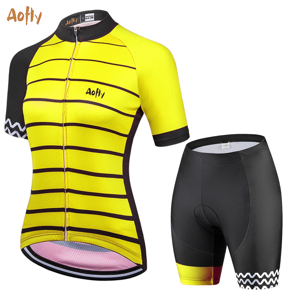 

Quick-Drying Mountain Bike Clothing 2021 Women Bicycle Jersey Bib Set Dress Summer Outdoor Sports Cycling Shirt Ladies MTB Wear