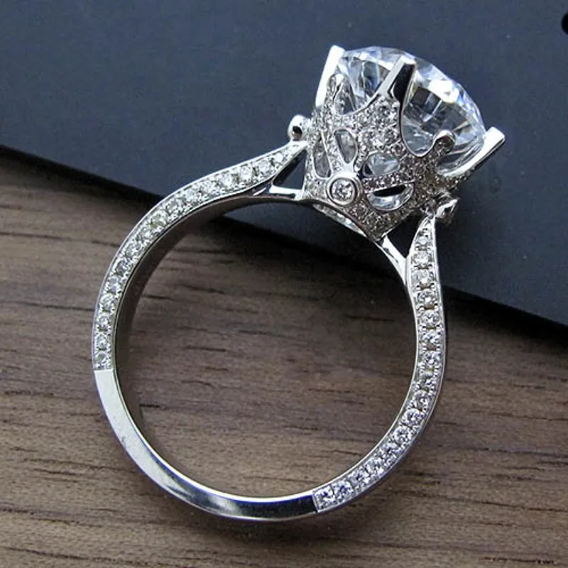 

Vintage 3ct Lab Diamond Ring 925 sterling silver Bijou Engagement Wedding band Rings for Women Bridal Statement Party Jewelry