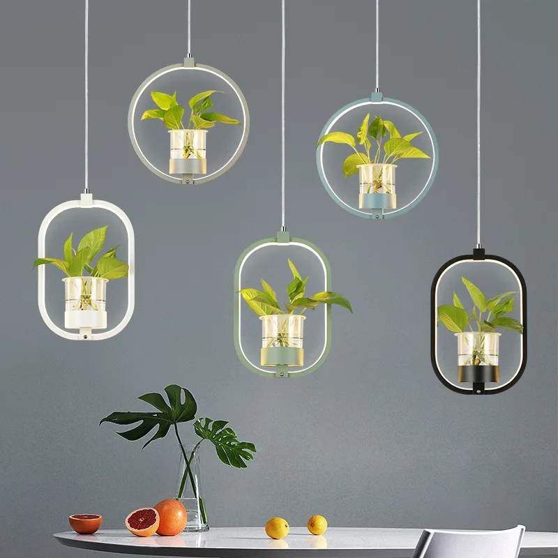 

Led Nordic Plant Chandelier Creative Personality Coffee Restaurant Milk Tea Shop Commercial Decoration Industrial Style Bar Smal