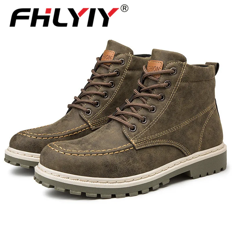 Fhlyiy/Брендовые мужские ботинки Кожаная повседневная обувь Сезон осень зима