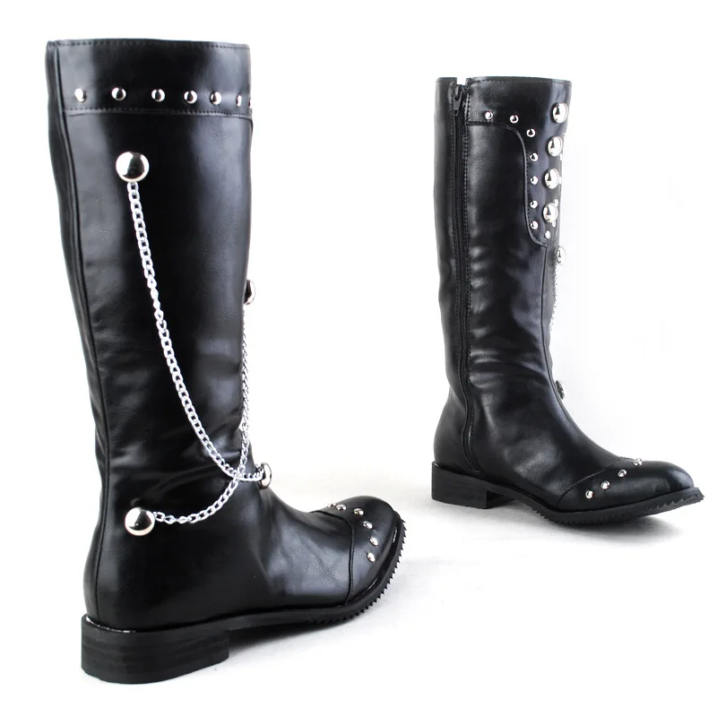 Мужские высокие ботинки известного бренда мягкие кожаные для сцены ночного