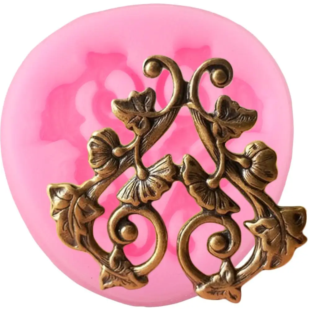 Силиконовые формы в виде листьев прокрутки DIY Свадебный кекс искусственная