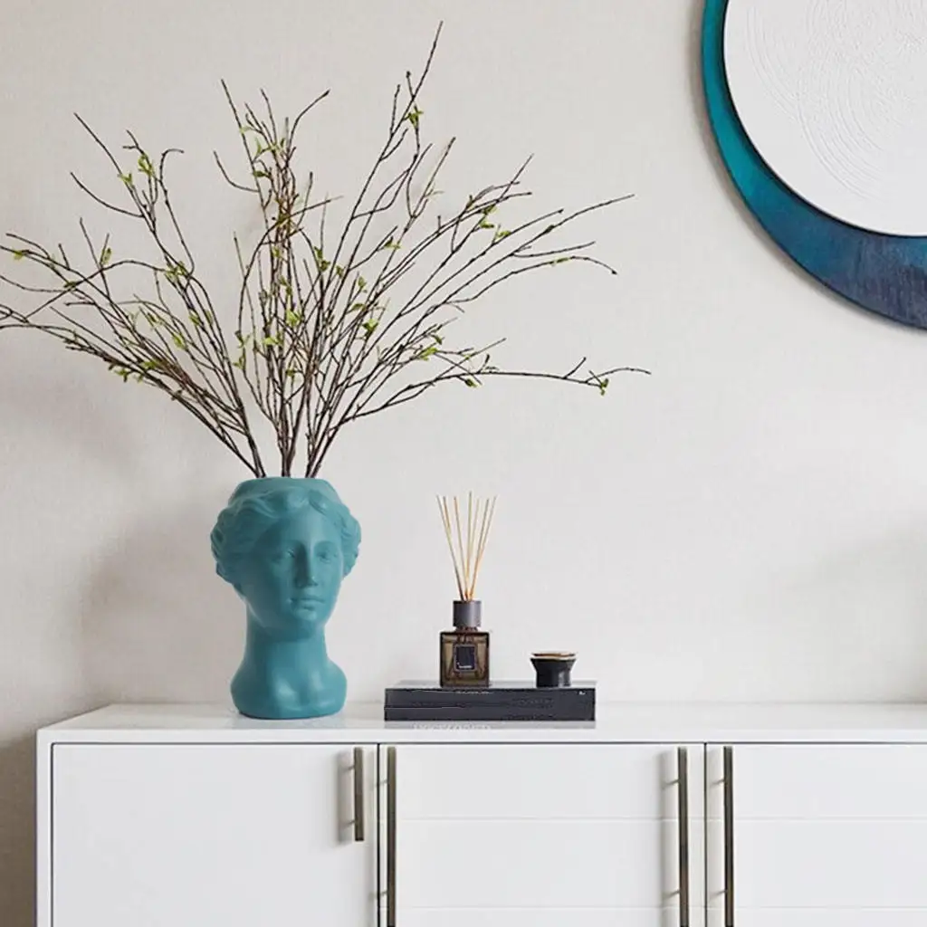 Каучуковый цветочный горшок для портретного лица современная статуя