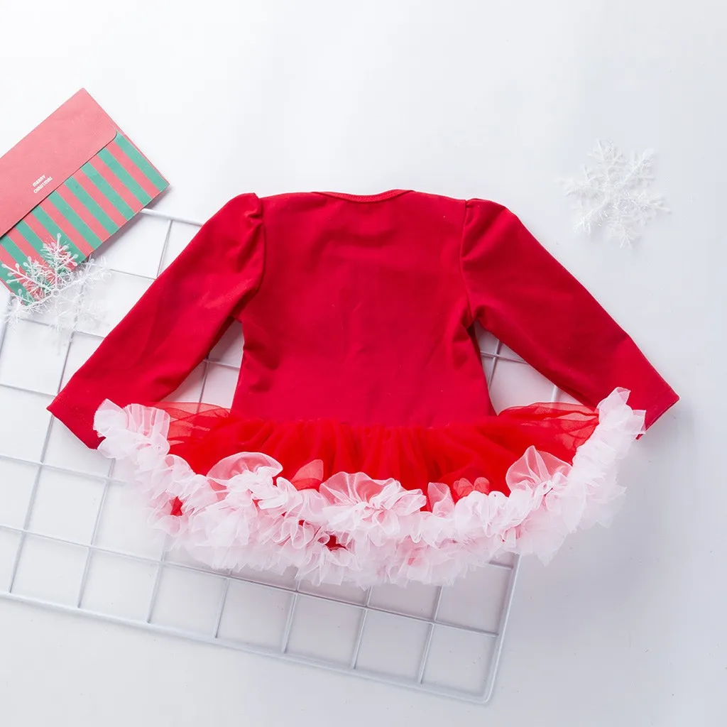 Christmas Outfit Kids Clothes Girls Printing Romper Skirt Outfits Toddler Girl Winter Clothes Cotton Full Sleeve roupa infantil