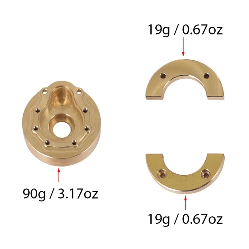 

4PCS Heavy Br Outer Portal Drive Housing Counterweight Balance Weight for 1/10 RC Crawler Traxxas TRX4 TRX-4