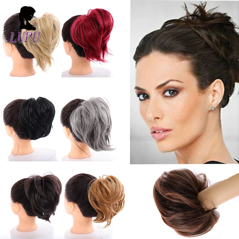 Лупу Черный Коричневый Женский синтетический пончик шиньон грязная резинка для