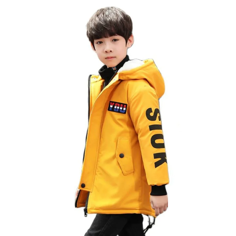 

Polyester Winter Jacket For Girl 2022 Korean Version Plus Velvet Thickening Windbreaker Boy Jacket Hooded Children's Clothing