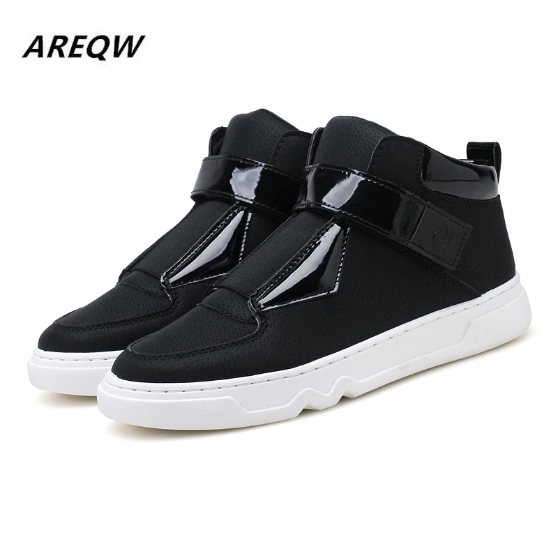 

2019 Platform Shoes Men PU Spring and Autumn Men's Fashion Leather High-Top Personalized Boots Wear-Resistant Casual Shoes