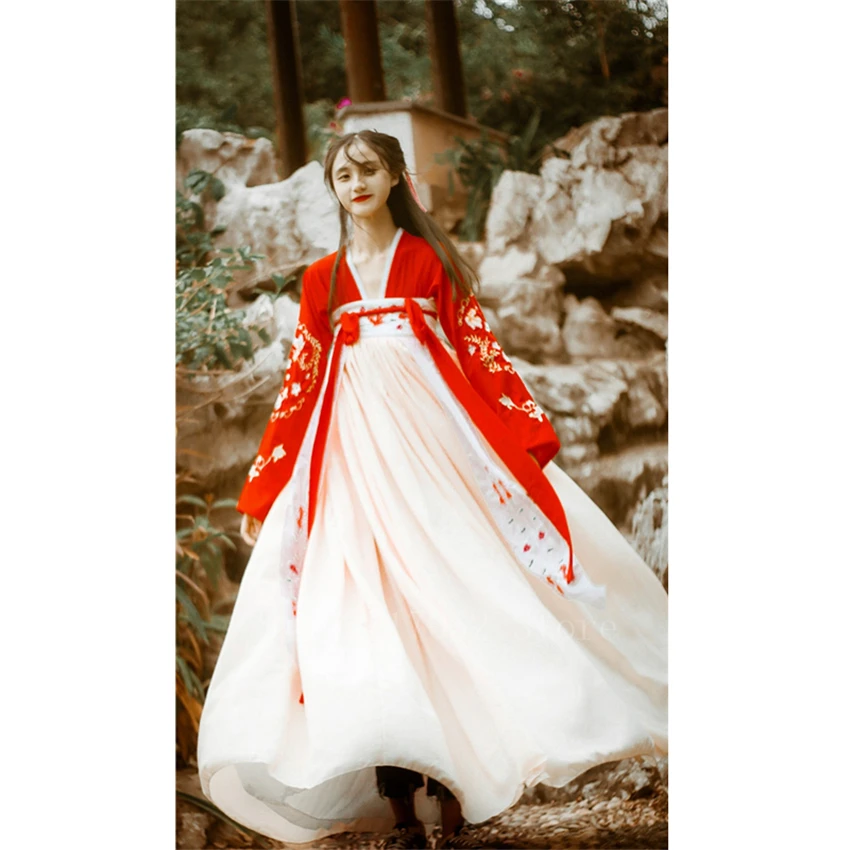 

Платье Hanfu, костюмы для косплея, женское платье с вышивкой для взрослых и девушек, элегантная сказочная сценическая одежда, одежда для высту...